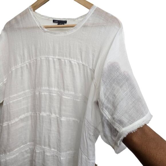 Vince Women's White Ramie Short Sleeve Summer Top, Size S - Picture 8 of 12